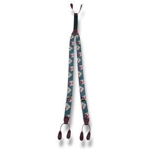 Vintage Polo Ralph Lauren Suspenders Braces Geometric Y-back Adjustable Elastic